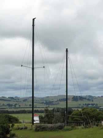 The bombed - by the French - Rainbow Warrior masts are at the Dargaville Museum