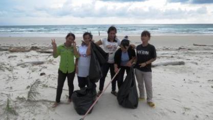 Tommys beach clean-up team!