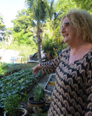 Resort Manager Amanda Braddock shows us the gardens -growing veg for the kitchen